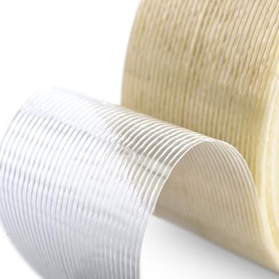 উচ্চ প্রসার্য শক্তি 400N / ইঞ্চি গ্লাস ফিলামেন্ট স্ট্র্যাপিং টেপ 11N / ইঞ্চি পেল আঠালো এবং 150mic বেধ সঙ্গে