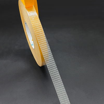 শিল্প ব্যবহারের জন্য ২২০ মাইক্রন পুরুত্বের, ৪৫ পাউন্ড/ইঞ্চি টেনসাইল শক্তি এবং ≥২৪ ঘণ্টা ধরে রাখার ক্ষমতা সম্পন্ন ডাবল সাইডেড ফাইবারগ্লাস টেপ